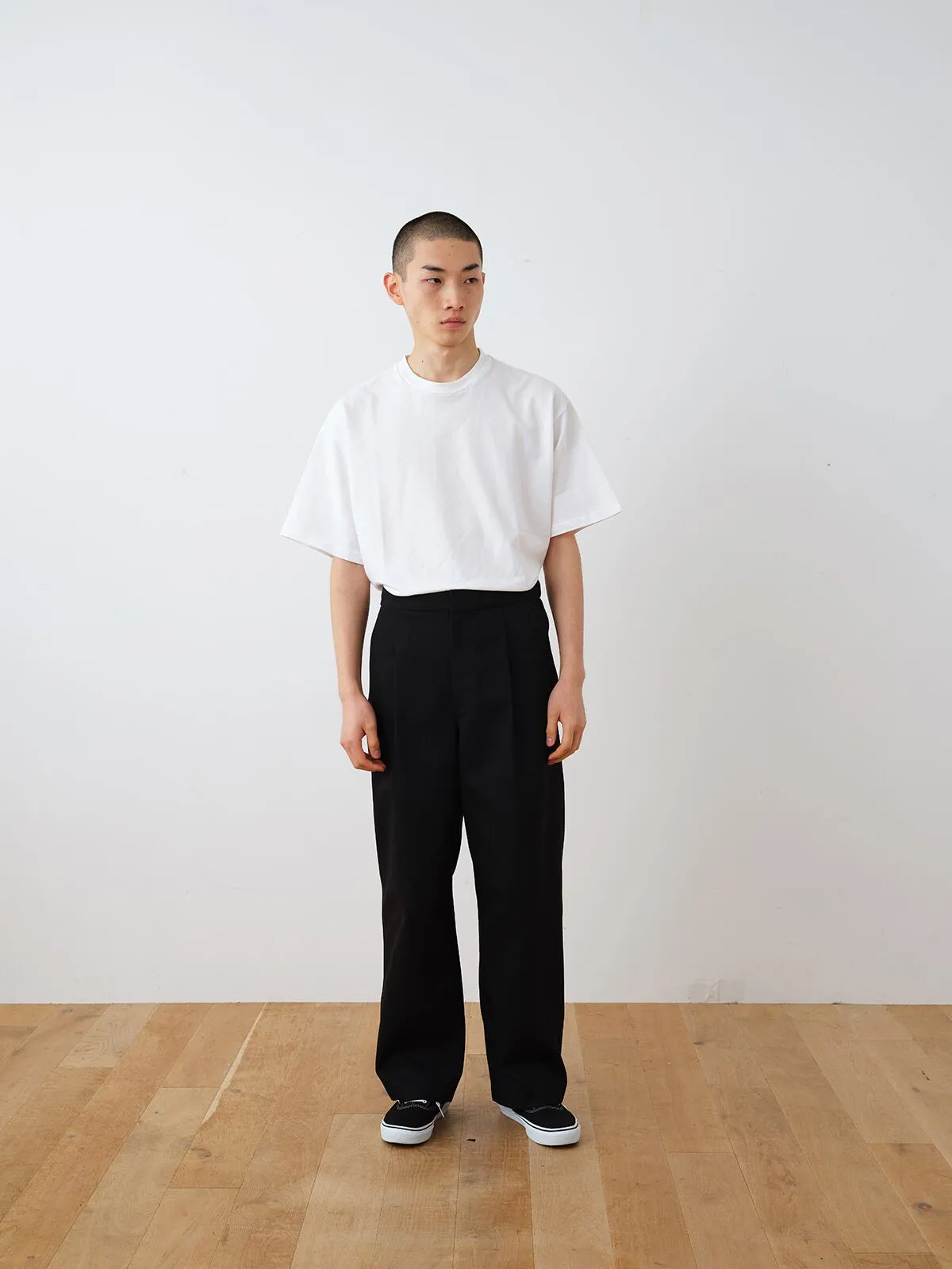 23103A HARD-TWISTED TWILL WIDE PANTS