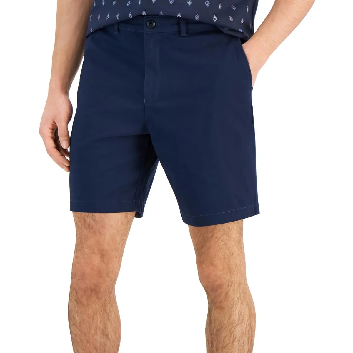 Alfani Mens Flat Front Solid Casual Shorts
