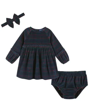 Andy & Evan Plaid Stretch Cord Ruffle Dress