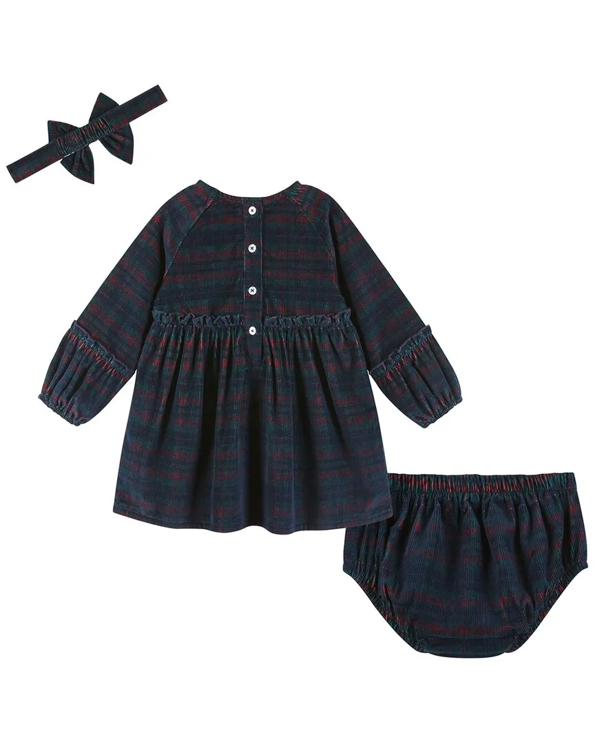 Andy & Evan Plaid Stretch Cord Ruffle Dress