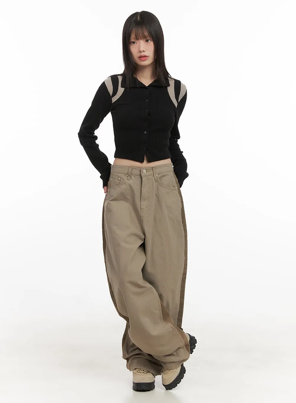 Buttoned Slim-Fit Cropped Cardigan CD426
