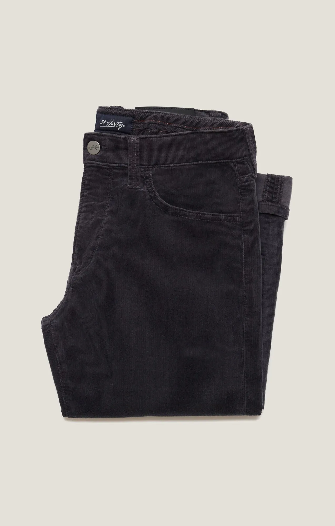 Charisma Relaxed Straight Pants in Charcoal Cord