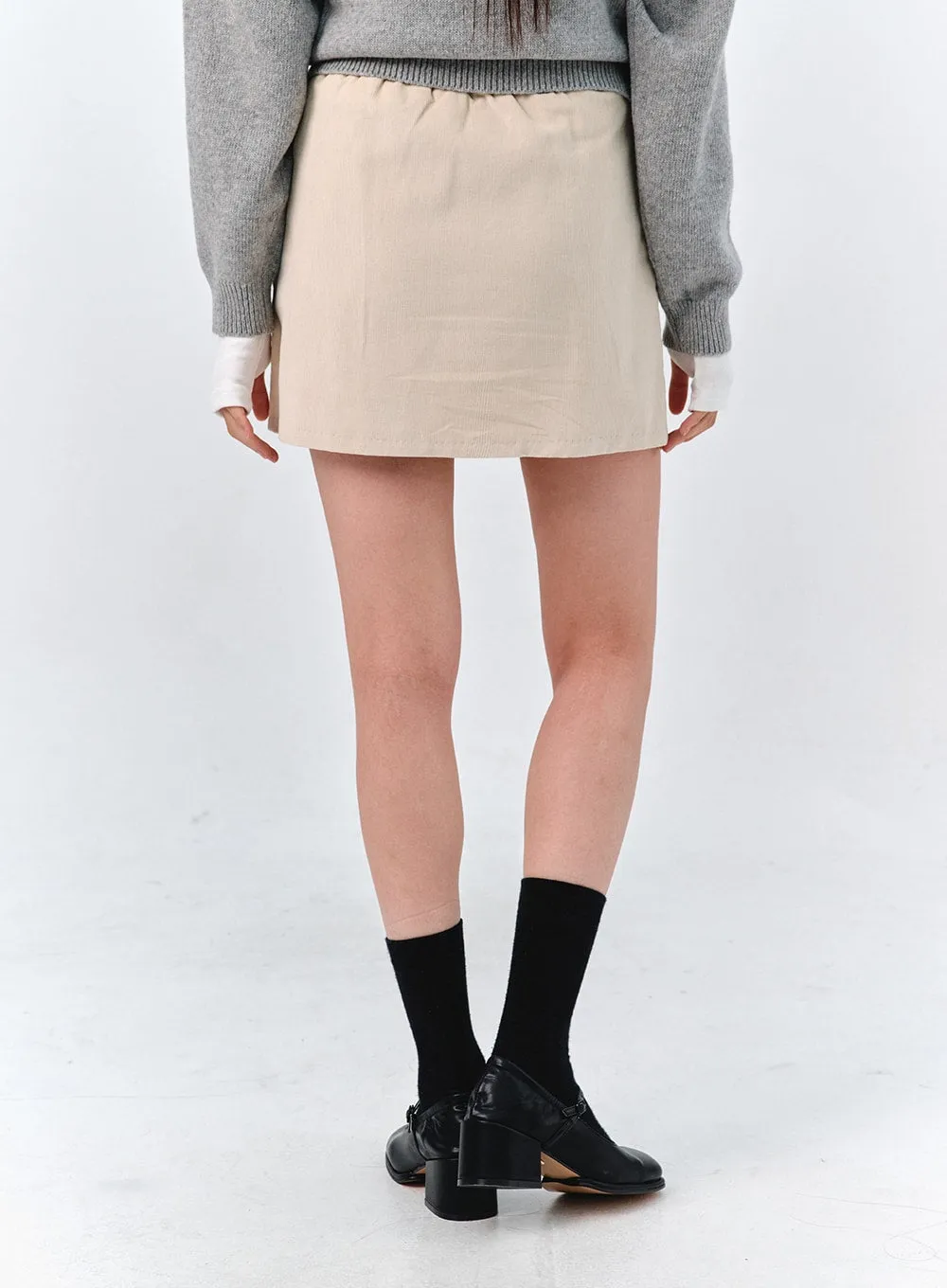 Corduroy Mini Skirt OO312