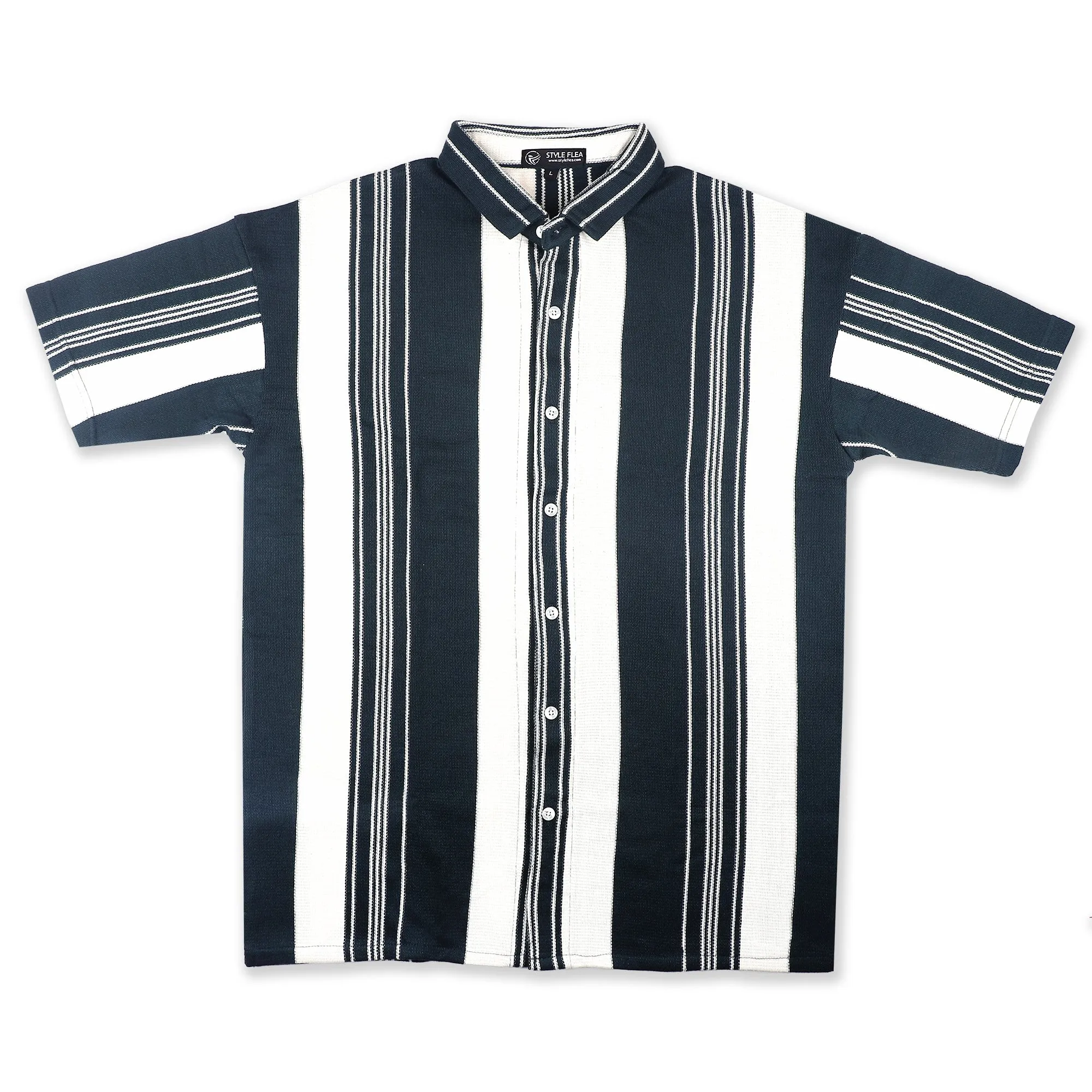 Dark Green Urban Stripe Knit Shirt