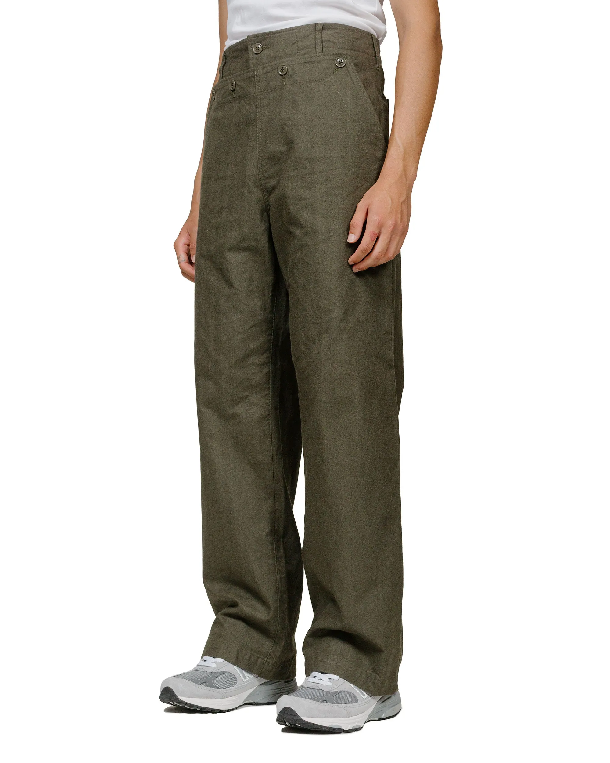 Engineered Garments Sailor Pant Olive Cotton Brushed Herringbone