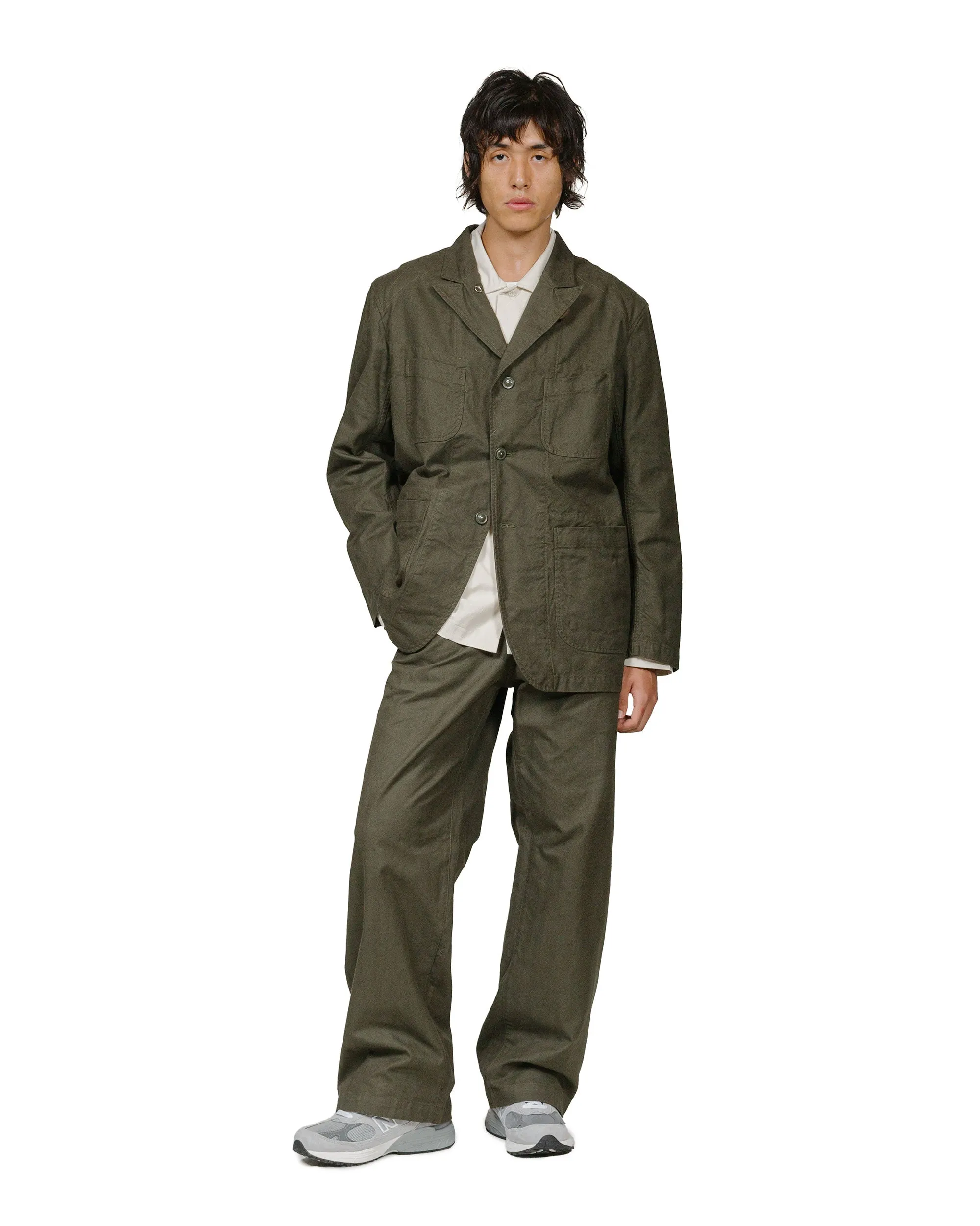 Engineered Garments Sailor Pant Olive Cotton Brushed Herringbone