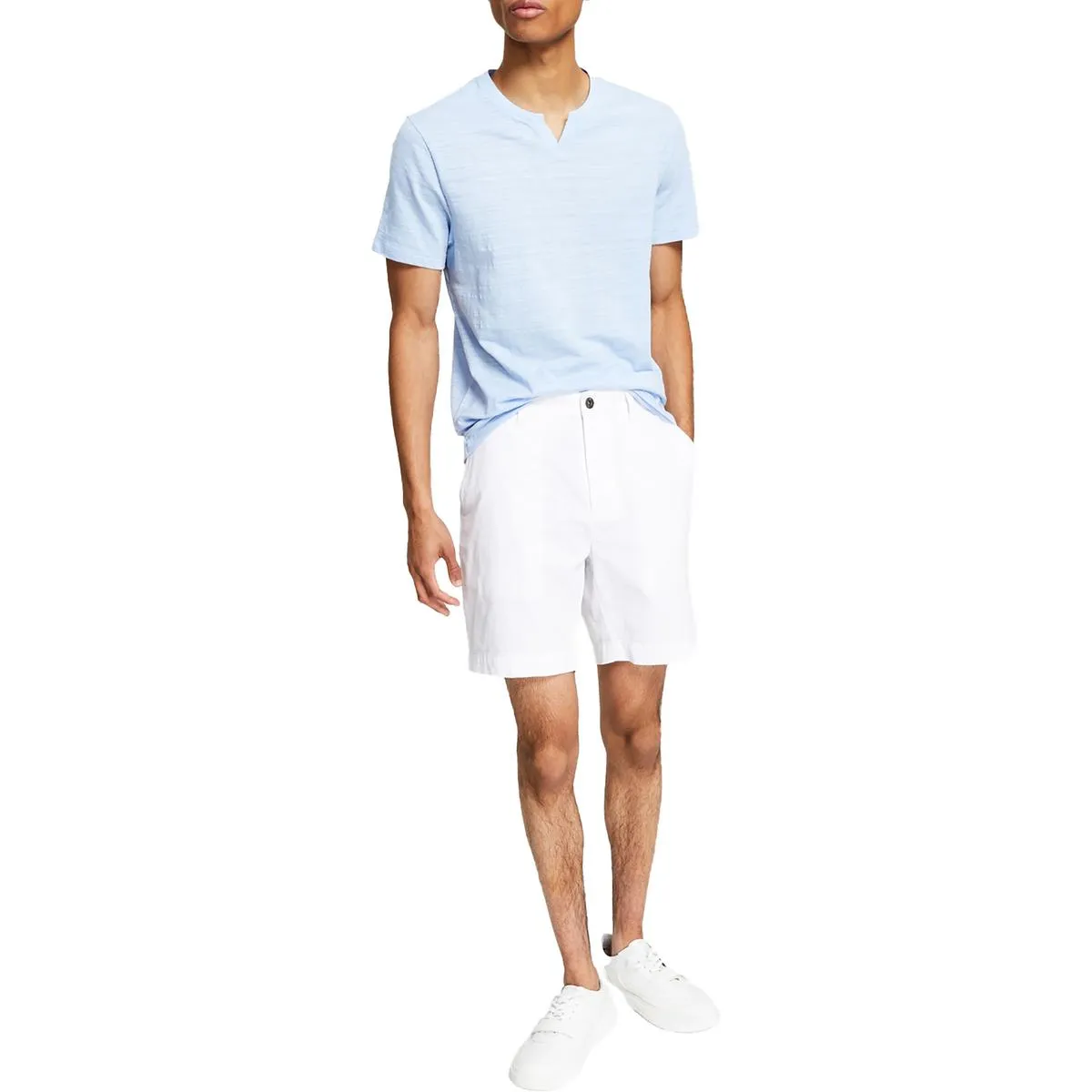 INC Mens Chambray 7" Inseam Flat Front