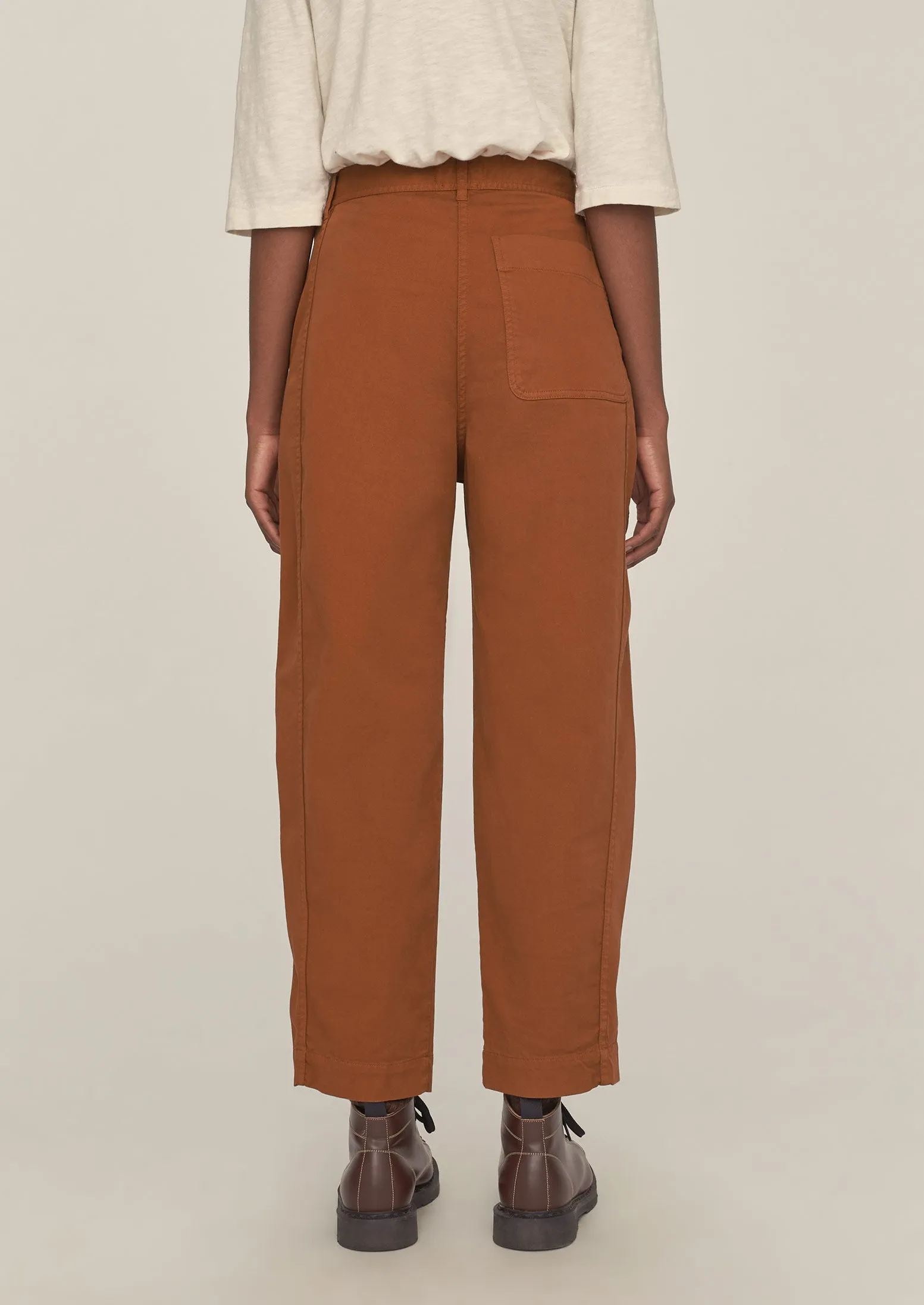 Kathe Flat Front Cotton Twill Trousers | Firewood