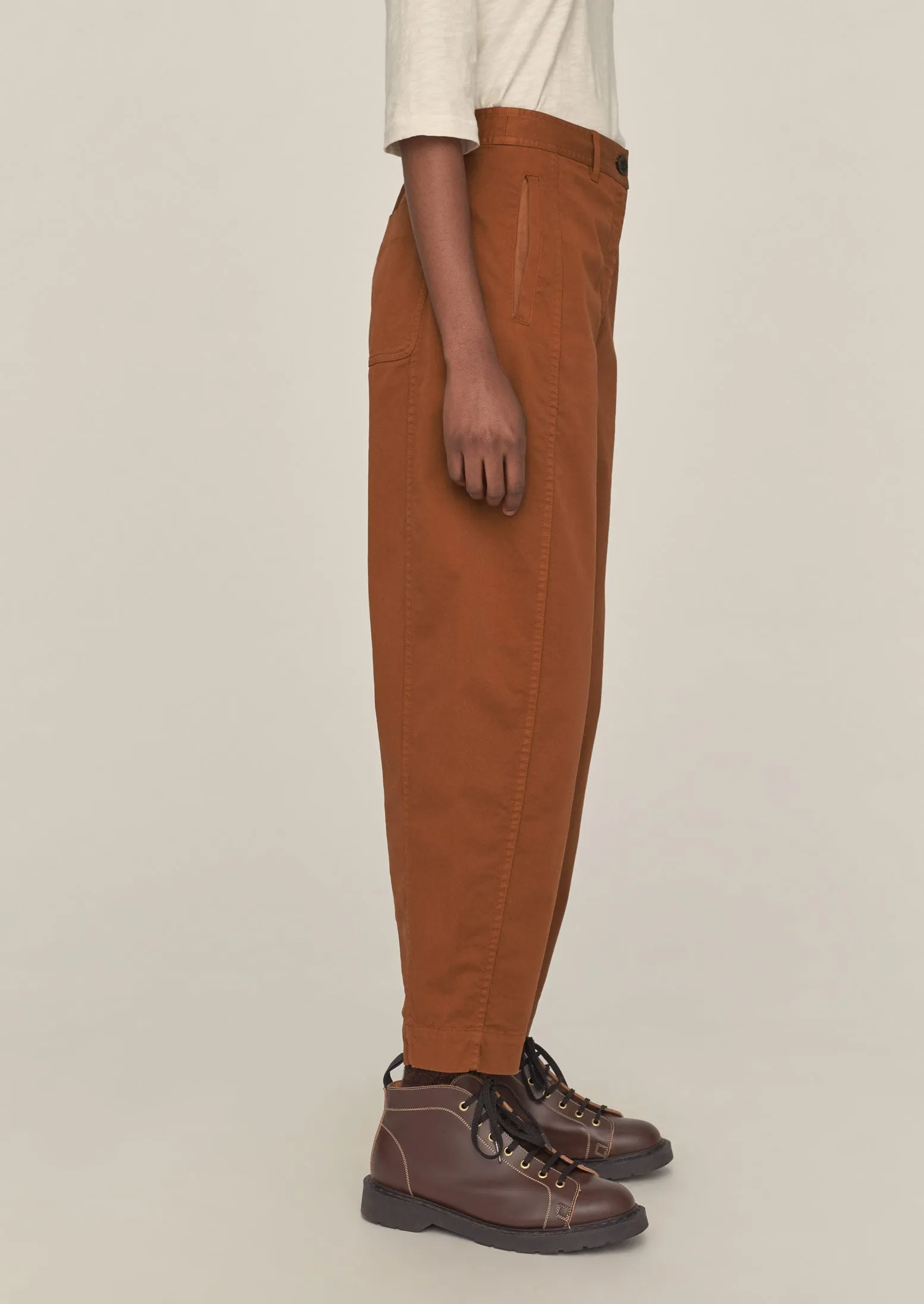 Kathe Flat Front Cotton Twill Trousers | Firewood