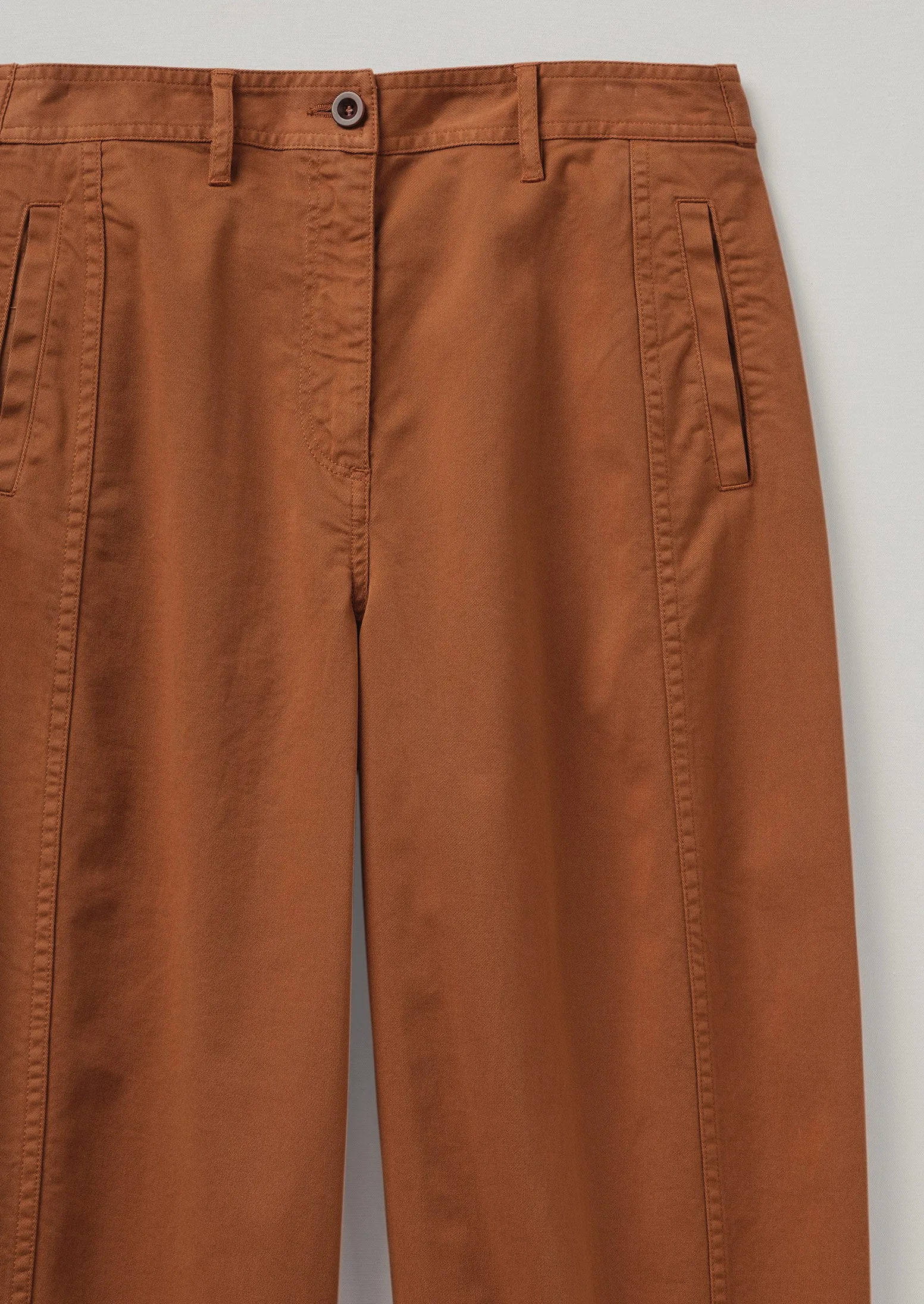 Kathe Flat Front Cotton Twill Trousers | Firewood