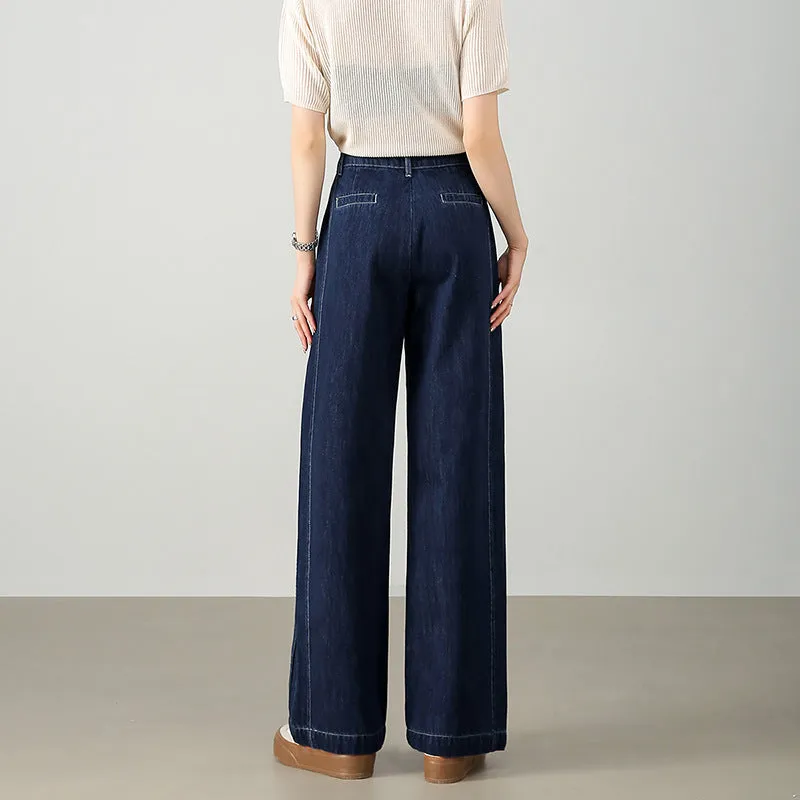 New loose curved cocoon jeans women's big brand design sense dark high waist comfortable wide leg banana pants