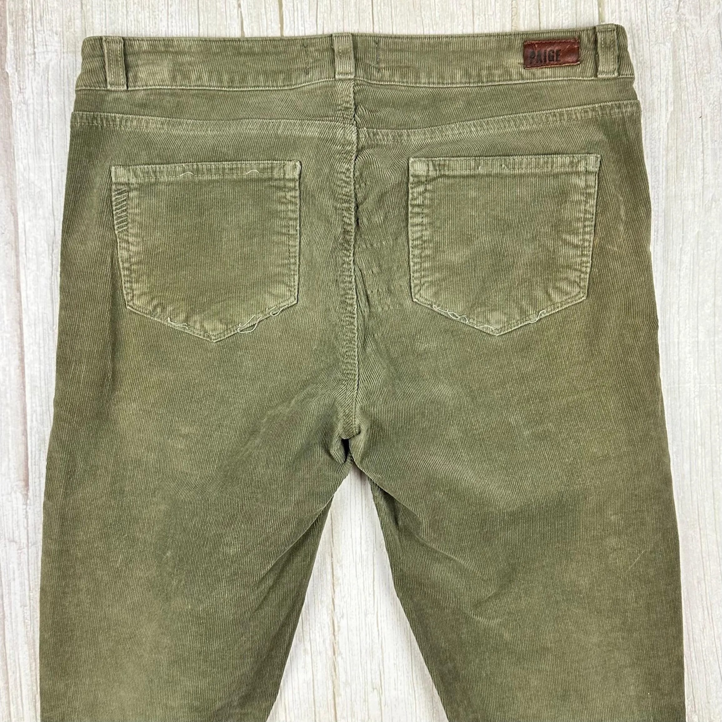 Paige 'Jane' Zip Feature Slim Fit Cord Jeans - Size 28"