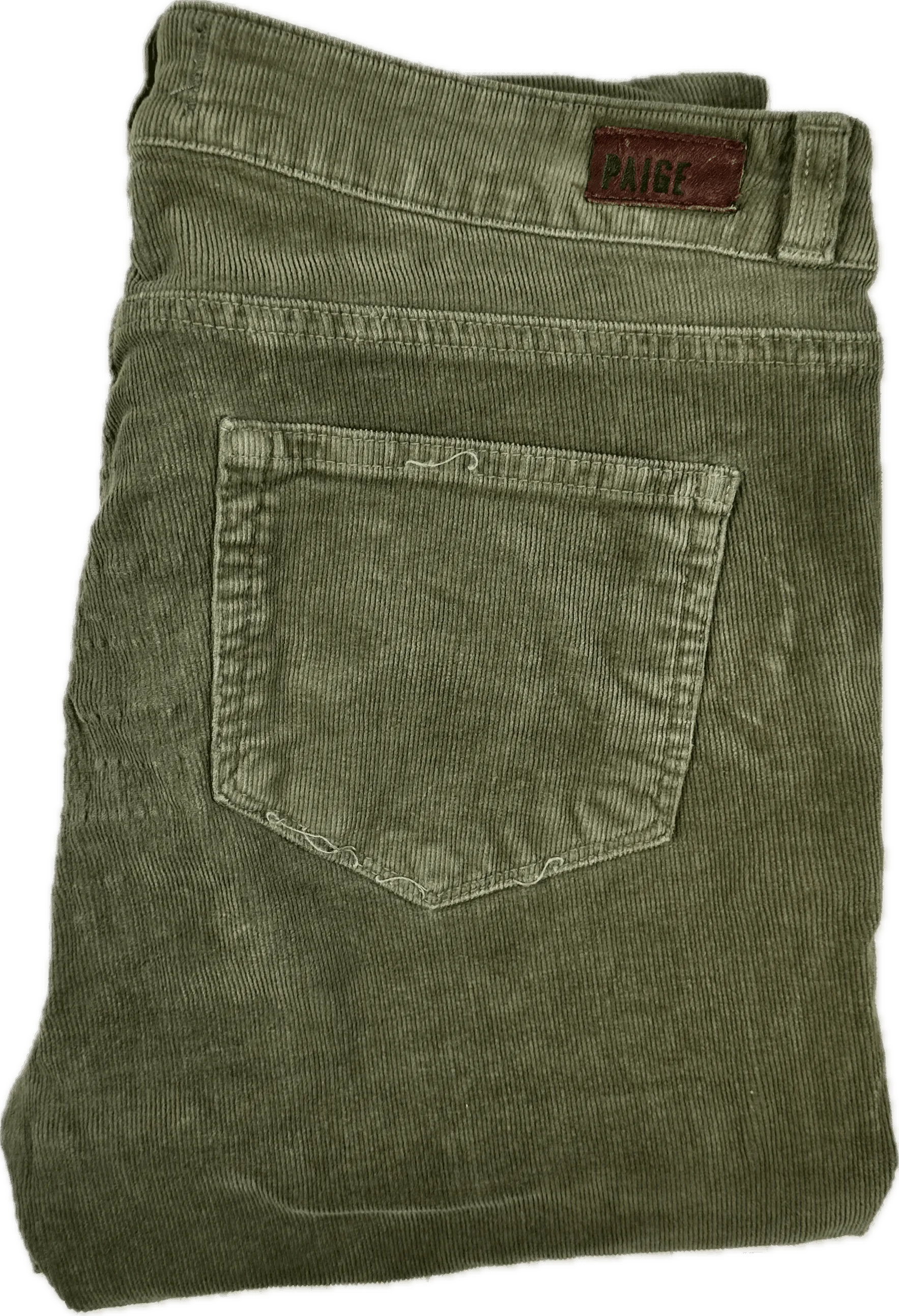 Paige 'Jane' Zip Feature Slim Fit Cord Jeans - Size 28"