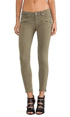 Paige 'Jane' Zip Feature Slim Fit Cord Jeans - Size 28"