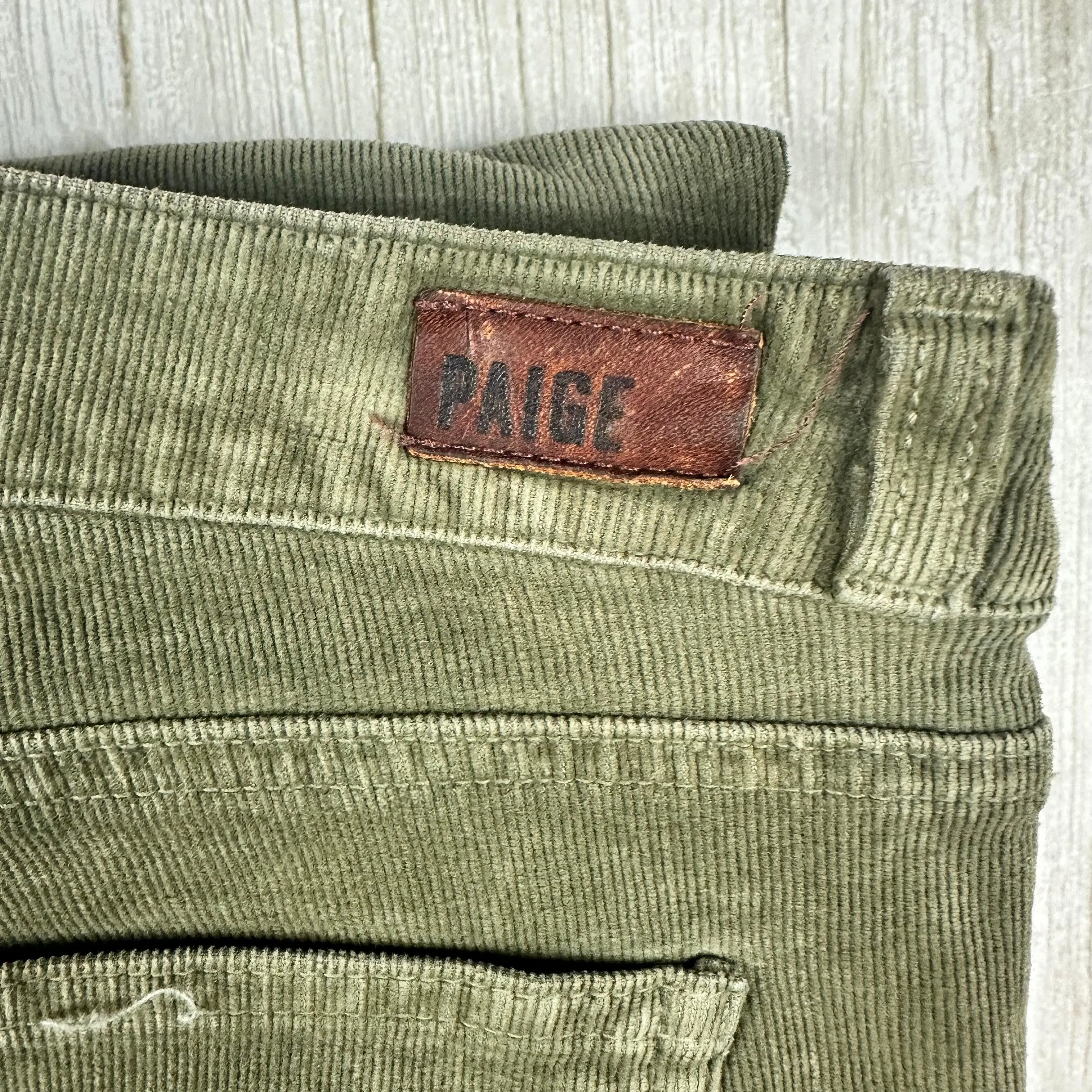 Paige 'Jane' Zip Feature Slim Fit Cord Jeans - Size 28"