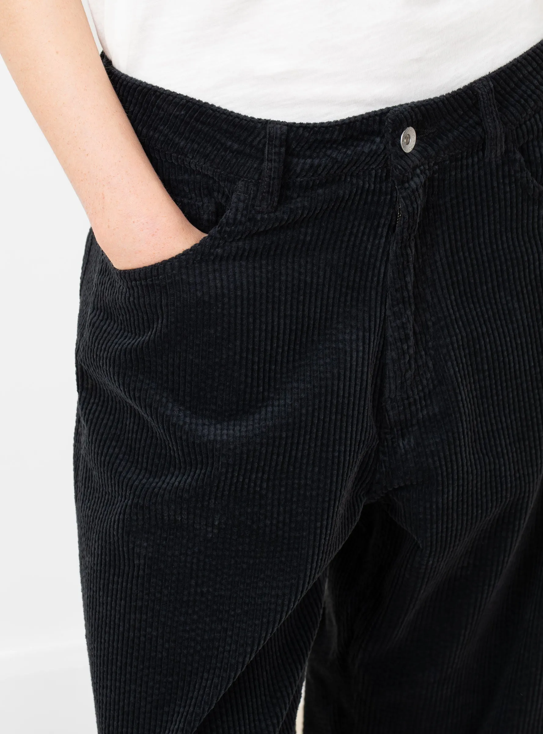 Silver Jean Black Corduroy