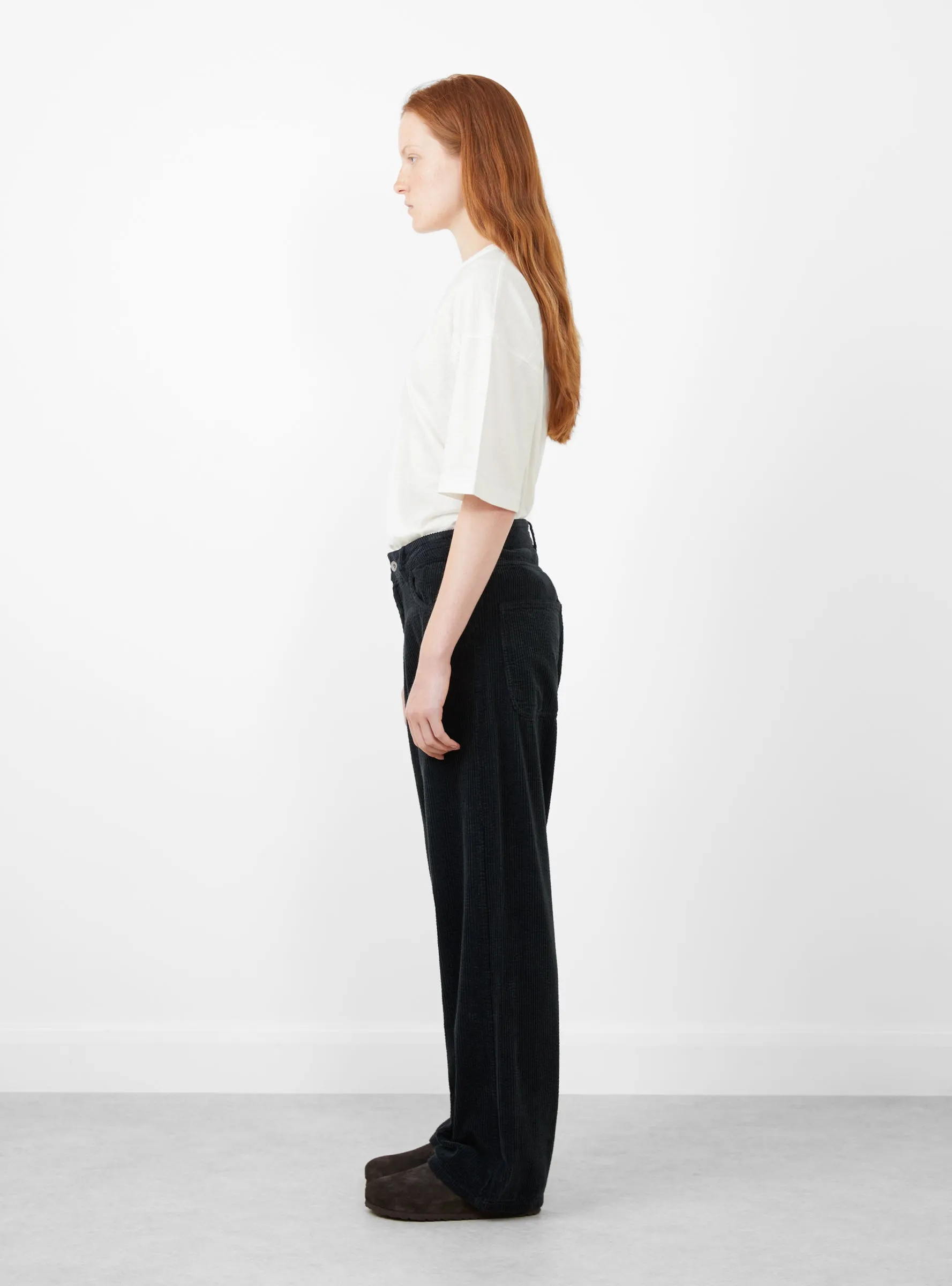 Silver Jean Black Corduroy