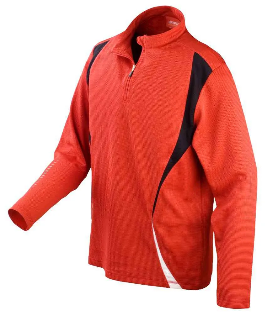 Spiro Unisex Zip Neck Trial Training Top | Red/Black/White