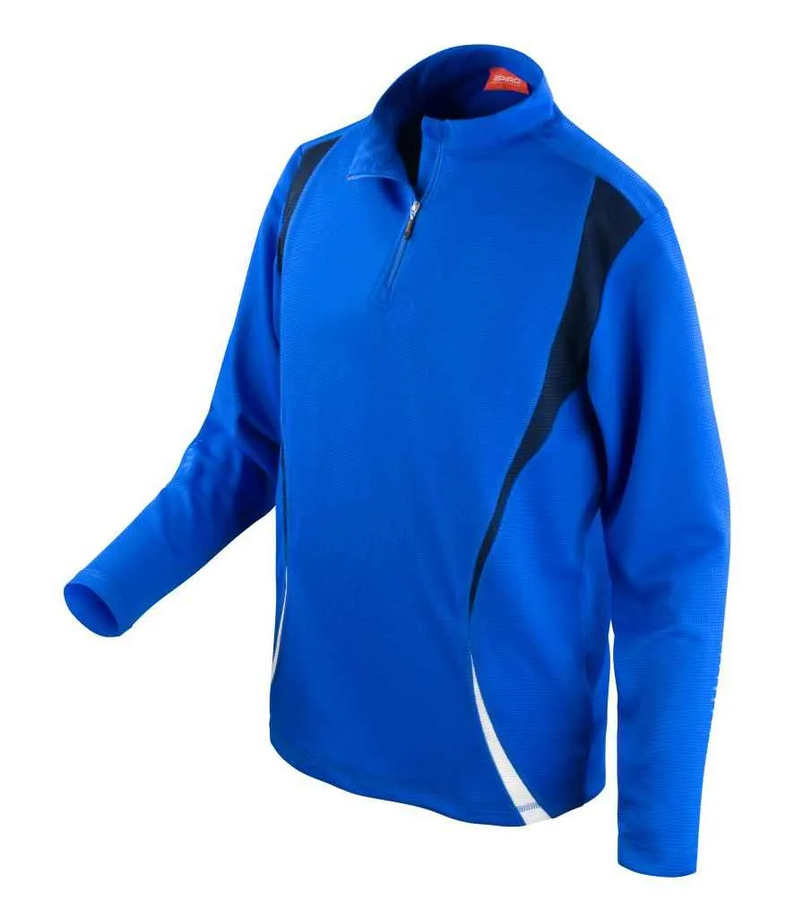 Spiro Unisex Zip Neck Trial Training Top | Royal Blue/Navy/White