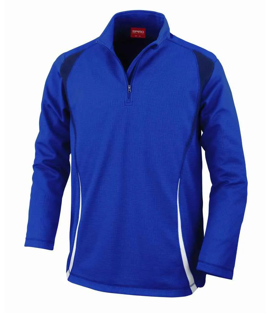 Spiro Unisex Zip Neck Trial Training Top | Royal Blue/Navy/White