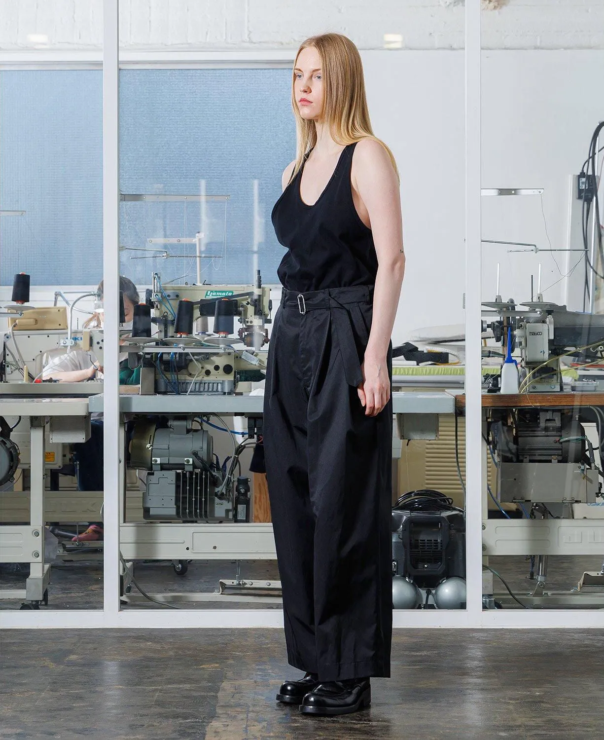 VOPT-N83 BIO TWILL BELT WIDE PANTS